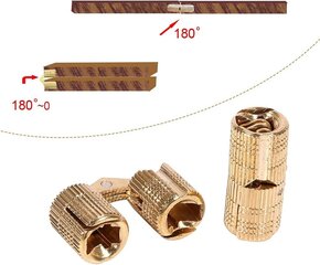 kpl/pakkaus messinki piilotettu piilosarana Näkymätön piippusarana hinta ja tiedot | Ovenkahvat | hobbyhall.fi