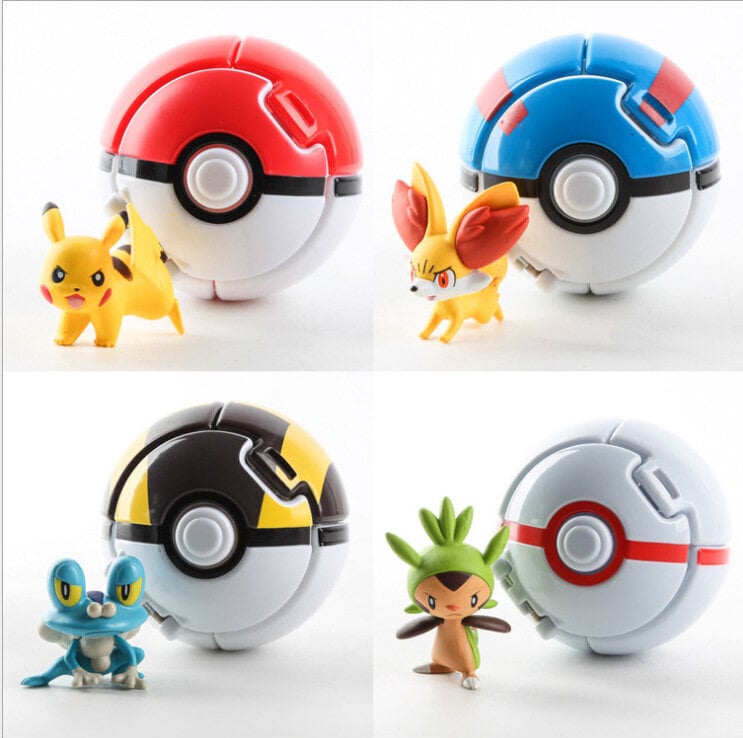 4 kpl Pokemon Throw N Pop Poke Ball toimintahahmolelusarjalla hinta ja tiedot | Muut lentopallotarvikkeet | hobbyhall.fi