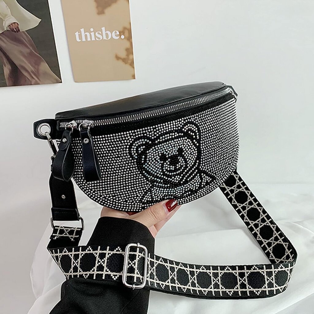 Söpö Bear Fanny Pack Bling strassit vyötäröpakkaus rintalaukku hinta ja tiedot | Polkupyörälaukut ja puhelinpidikkeet | hobbyhall.fi