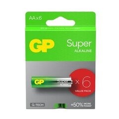 GP LR6 AA Super (G-TECH) paristot 6 kpl. hinta ja tiedot | Paristot | hobbyhall.fi