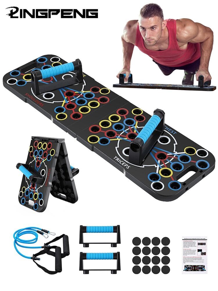 Yogasuper 56 in 1 monitoiminen push-up-lauta vastusnauhoilla hinta ja tiedot | Fitness-trampoliinit | hobbyhall.fi