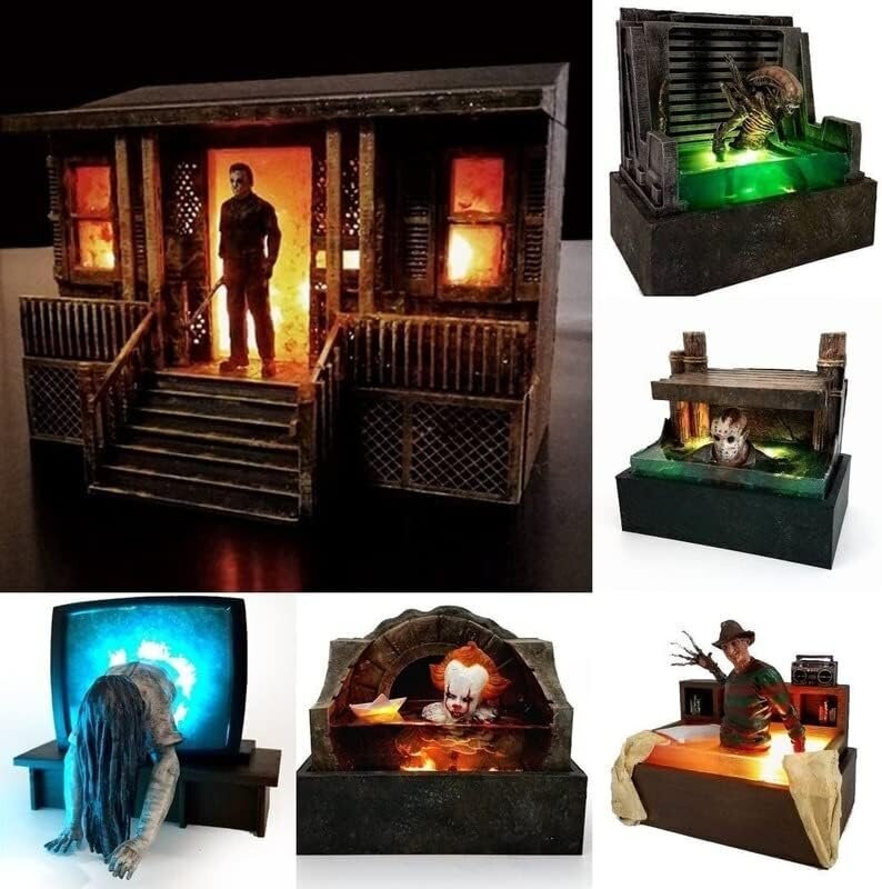 Halloween-kauhu Jason Samara Morgan Light Up Diorama Alien hinta ja tiedot | Retkilamput | hobbyhall.fi