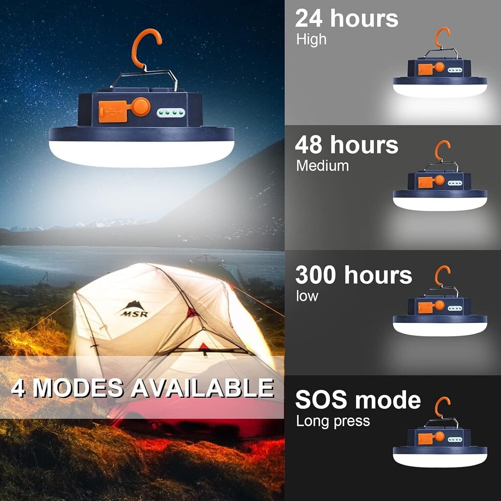 Kannettava Camping Lantern 9900mAh Power Bank, 2000LM ladattava hinta ja tiedot | Retkilamput | hobbyhall.fi