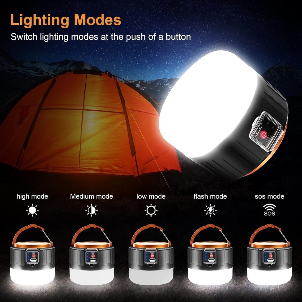 Ladattava LED Camping Lyhty, 1000LM aurinkoenergialla toimiva camping hinta ja tiedot | Retkilamput | hobbyhall.fi