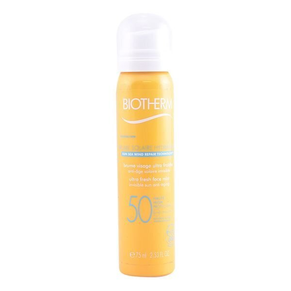 Ikääntymistä hidastava aurinkosuojasuihke Biotherm Brume Solaire SPF50 kasvoille 75 ml hinta ja tiedot | Aurinkovoiteet | hobbyhall.fi