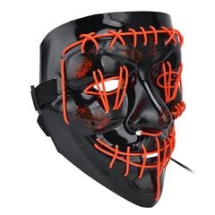 El Wire Purge LED Mask (punainen) - Halloween & Masquerade Red hinta ja tiedot | Kasvonaamiot ja silmänalusaamiot | hobbyhall.fi