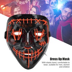 El Wire Purge LED Mask (punainen) - Halloween & Masquerade Red hinta ja tiedot | Kasvonaamiot ja silmänalusaamiot | hobbyhall.fi