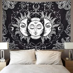 Tarot Tapestry Sun ja Moon Psykedeelinen Tapestry Black Celestial hinta ja tiedot | Kuorikatteet ja koristekivet | hobbyhall.fi