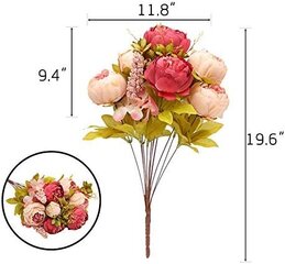 Fake Peonies Faux Silk Flower Vintage Keinotekoinen pioni Face hinta ja tiedot | Keinotekoiset kukat | hobbyhall.fi