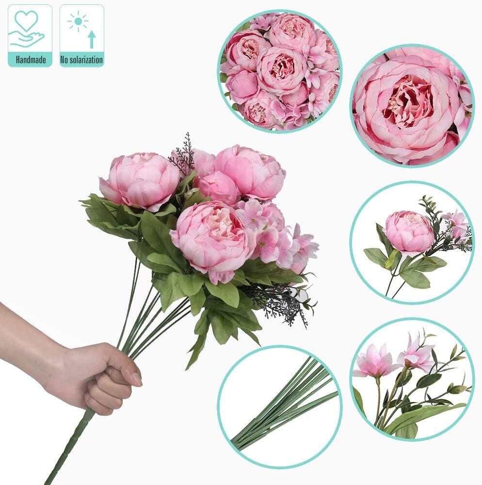 Väärennetyt pionit Faux Flower Vintage Keinotekoiset pioni silkkikukat hinta ja tiedot | Keinotekoiset kukat | hobbyhall.fi