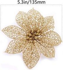 30 Pack Christmas Gold Glitter Poinsettia Flowers Picks hinta ja tiedot | Keinotekoiset kukat | hobbyhall.fi