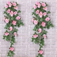 Pack keinotekoisia riippuvia kasveja Flower Rose Vine Silk Garland hinta ja tiedot | Keinotekoiset kukat | hobbyhall.fi