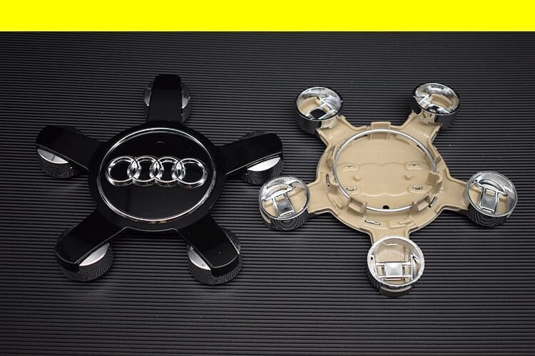 Sopii Audi 134mm Five-Claw Foot Tire Cover Cover Hub Cap Logo A6 A4L-Audi 5-Claw Convex Sub-Black (neljäpakkaus) hinta ja tiedot | Vanteet | hobbyhall.fi