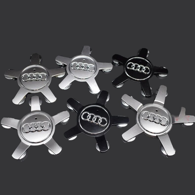 Sopii Audi 134mm Five-Claw Foot Tire Cover Cover Hub Cap Logo A6 A4L-Audi 5-Claw Convex Sub-Black (neljäpakkaus) hinta ja tiedot | Vanteet | hobbyhall.fi