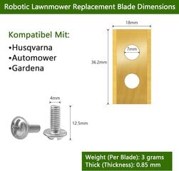 30 kpl titaaninen vaihtoteräleikkuri Robottiruohonleikkuri hinta ja tiedot | Robottiruohonleikkurit | hobbyhall.fi