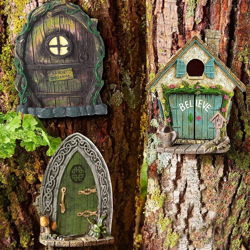 Fairy Door Set med 6 Miniature Gnome Door Set Pixie Miniature hinta ja tiedot | Lasten huonekalusarjat | hobbyhall.fi