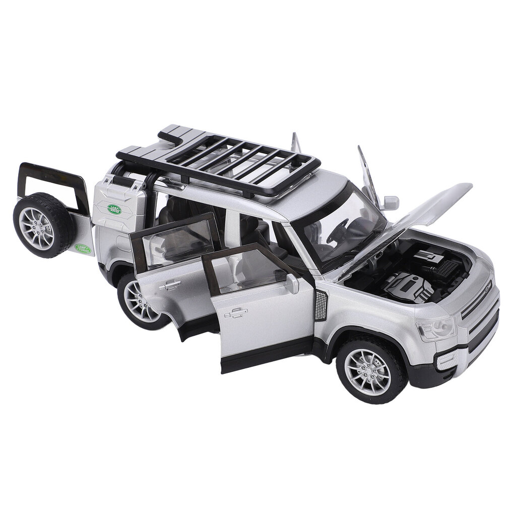 1:24 Off-road metalliseosautomalli äänellä ja valolla lapsille pojan lahja Hopea hinta ja tiedot | Pienoismallit | hobbyhall.fi