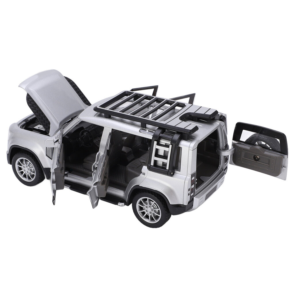 1:24 Off-road metalliseosautomalli äänellä ja valolla lapsille pojan lahja Hopea hinta ja tiedot | Pienoismallit | hobbyhall.fi