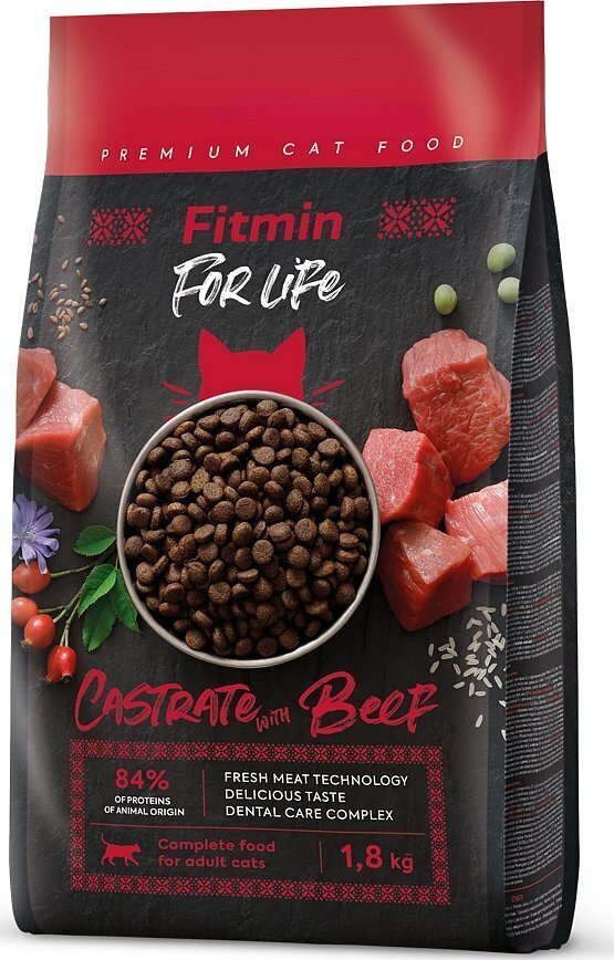 Fitmin For Life aikuiset steriloidut/kastroidut kissat, naudanlihaa, 8 kg hinta ja tiedot | Kissan kuivaruoka | hobbyhall.fi