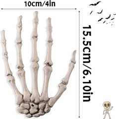 1 Pari Halloween Skeleton Hands Terror Bone Muovikäsi hinta ja tiedot | Mittatilauksena valmistetut ikkunakalvot ja kontaktimuovit | hobbyhall.fi