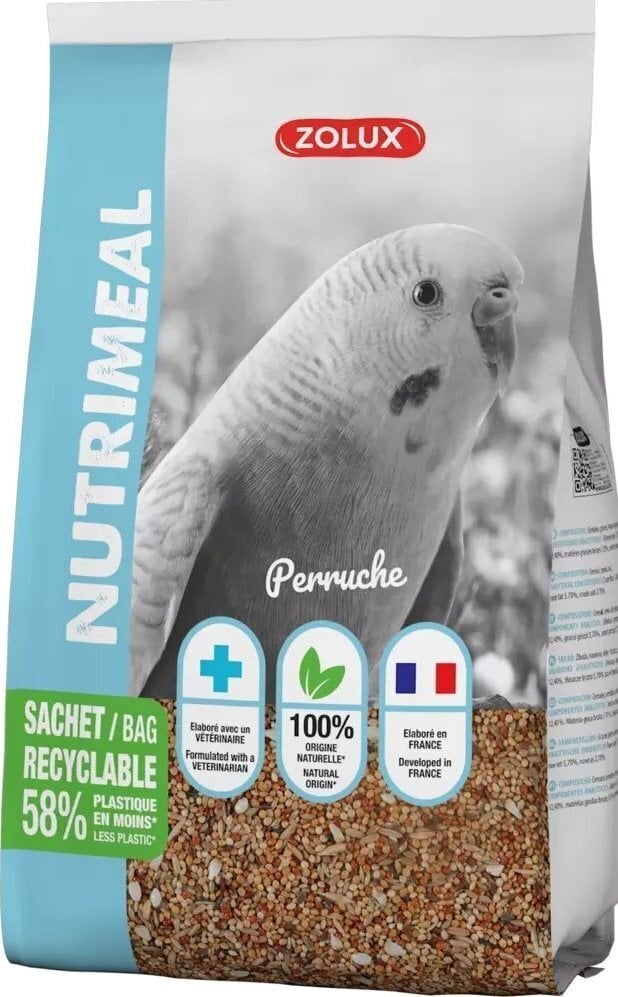 Ruoka papukaijoille Zolux Nutrimeal 3, 2,5 kg hinta ja tiedot | Lintujen ruokinta | hobbyhall.fi