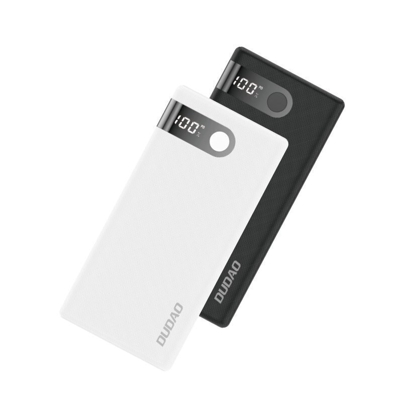 Dudao Power Bank 10000 mAh 2x USB / USB Typ C / micro USB 2 A LED-näytöllä valkoinen (K9Pro-01) hinta ja tiedot | Varavirtalähteet | hobbyhall.fi