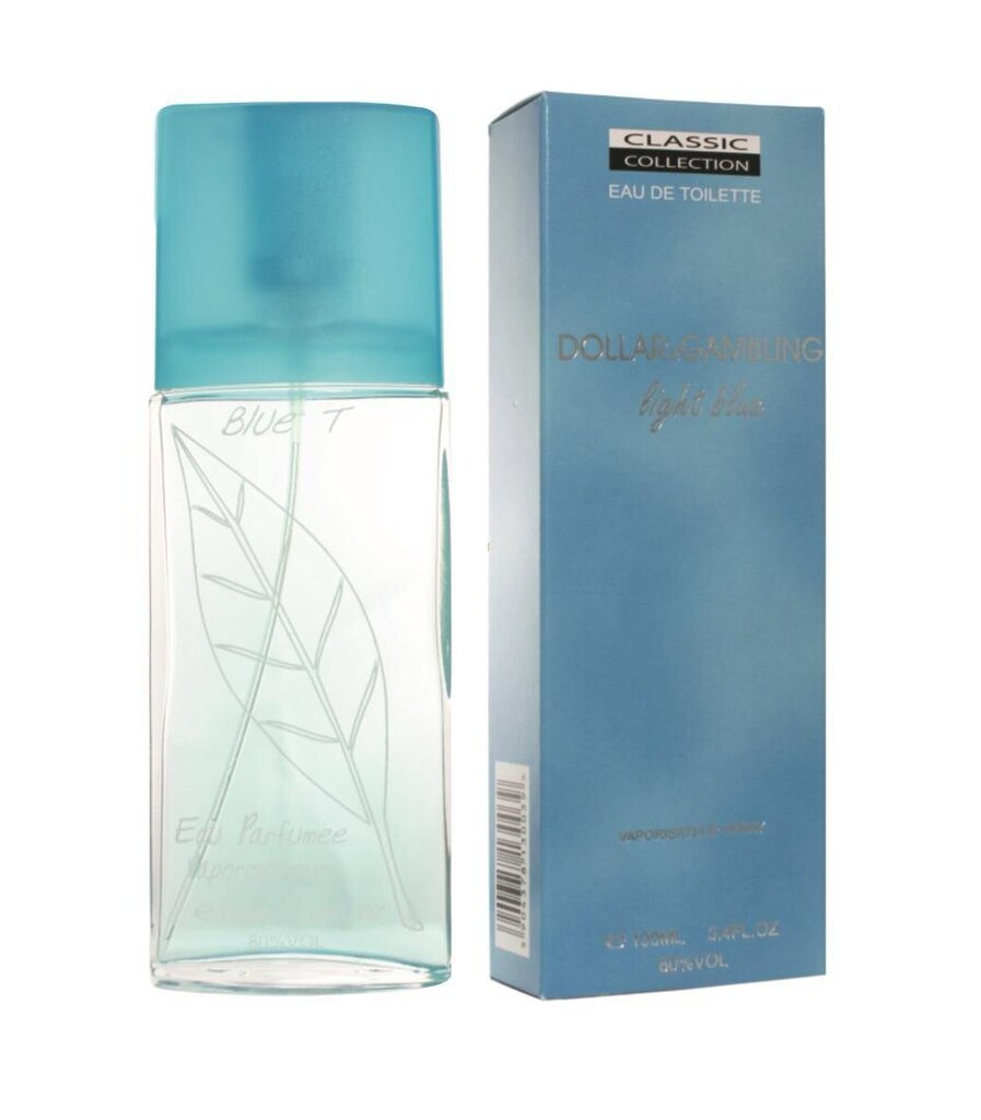 Eau de Toilette naisille Classic Collection Dollar & Gambling Light Blue, 100 ml hinta ja tiedot | Naisten hajuvedet | hobbyhall.fi