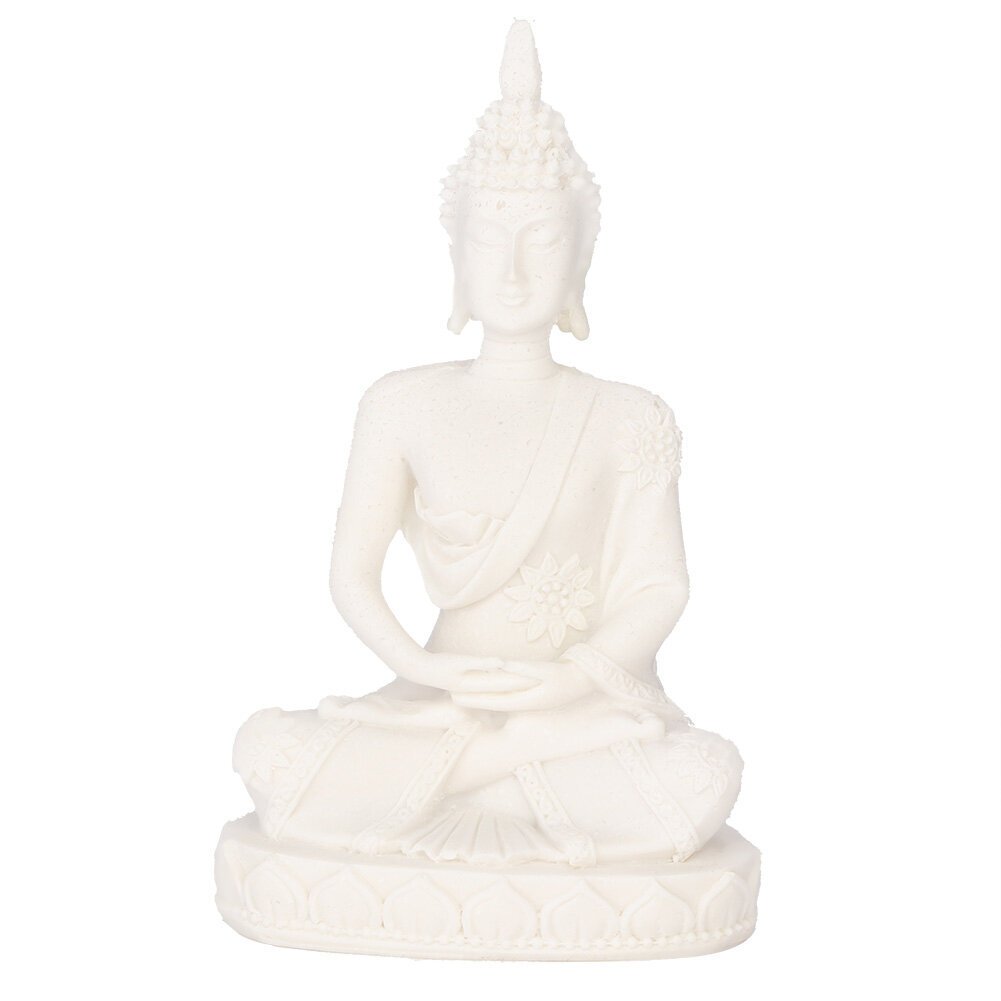 Meditoiva istuva Buddha-patsas veistämällä hahmoja kodin koristeluun (valkoinen) hinta ja tiedot | Maljakot | hobbyhall.fi