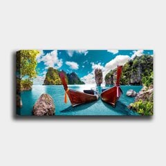 Taulu kankaalla Veneet, 30x80 cm hinta ja tiedot | Taulut | hobbyhall.fi