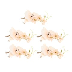 5 kpl Groom Boutonniere Elegant Miesten hääkukka Elävä pysyvä, uudelleenkäytettävä keinotekoinen rintakoru kukkasamppanja hinta ja tiedot | Rintakorut | hobbyhall.fi