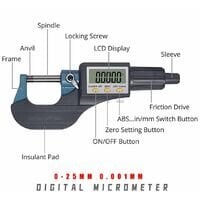 Elektroninen mikrometri Mikrometri Seinän paksuusmikrometri hinta ja tiedot | Keittiövaa'at | hobbyhall.fi