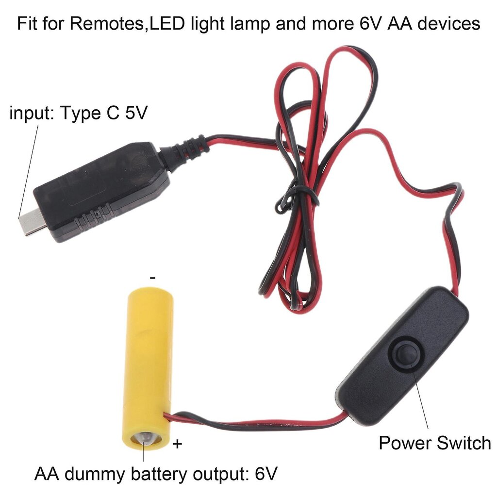 6v Aa-akun eliminaattori USB C-virtalähde Vaihda 4xaa-akku kytkimellä hinta ja tiedot | Auton akkulaturit | hobbyhall.fi