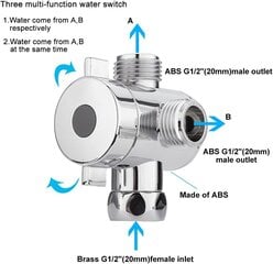 3-suuntainen suihkupään suuntainen 3-suuntainen monitoimisuihkupää hinta ja tiedot | Suihkupäät ja tarvikkeet | hobbyhall.fi