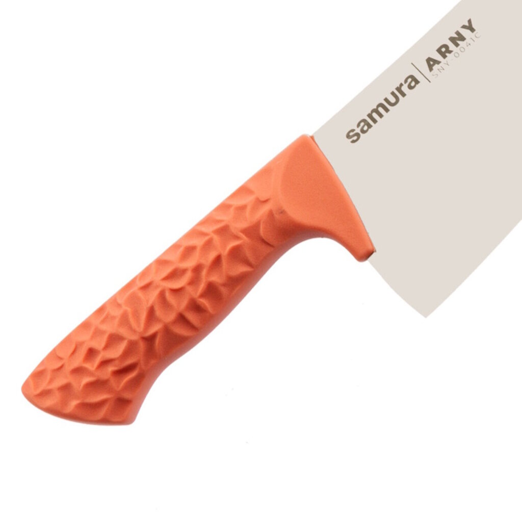 Samura Arny Cleaver Keittiöveitsi 208mm AUS-8 Musta TPE Coral mukavuuskahva HRC 59 hinta ja tiedot | Keittiövälineet | hobbyhall.fi