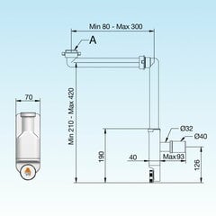 Siphon Lira Spazio Bagno NT, musta hinta ja tiedot | Vesilukot | hobbyhall.fi