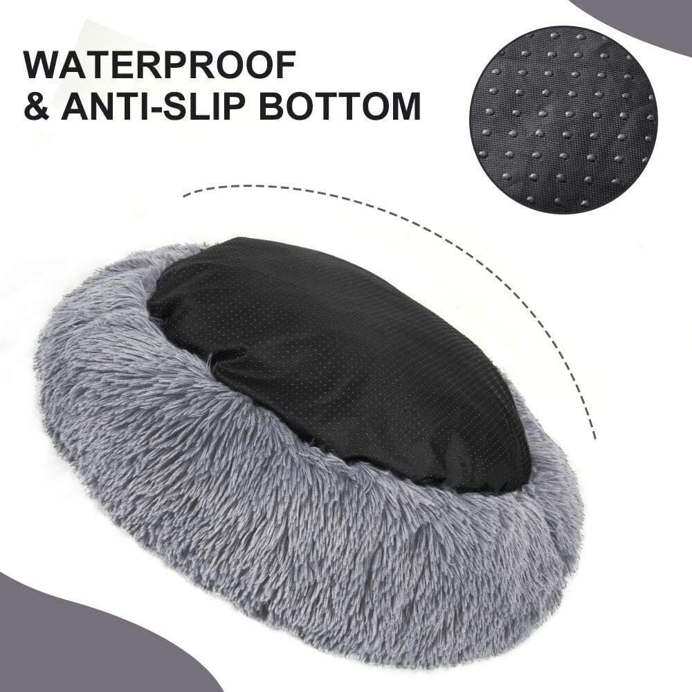 Rauhoittava koiransänky Fluffy Cat Bed Pehmoinen pyöreä lemmikkisänky Donut Dog Bed hinta ja tiedot | Vuodevaatteet lapsille | hobbyhall.fi