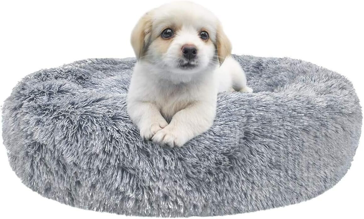 Rauhoittava koiransänky Fluffy Cat Bed Pehmoinen pyöreä lemmikkisänky Donut Dog Bed hinta ja tiedot | Vuodevaatteet lapsille | hobbyhall.fi