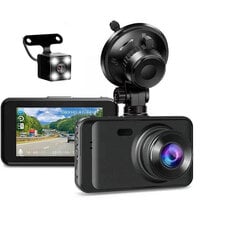 Dash Cam edessä ja takana, 1080P Full HD Car Dash Cam 3" IPS Dual hinta ja tiedot | Peruutuskamerat ja peruutustutkat | hobbyhall.fi