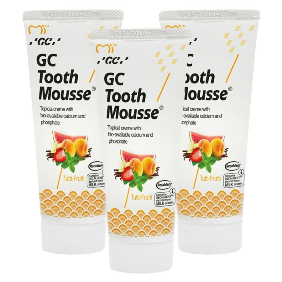 Remineralisoiva hammasvoide ilman fluoria, erilaisia ​​hedelmämakuja GC Tooth Mousse Recaldent, 35 ml (3 kpl) hinta ja tiedot | Suuhygienia | hobbyhall.fi