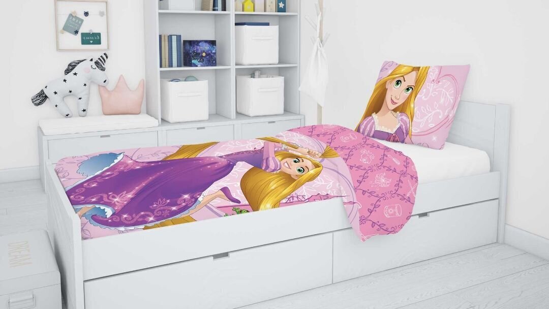 Rapunzel -pussilakanasetti, 140 x 200 cm + 1 tyynyliina 70 x 90 cm hinta ja tiedot | Vuodevaatteet lapsille | hobbyhall.fi