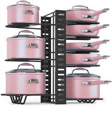 Pan Organizer Rack kaappiin, Pan Pot Lid Organizer Rack hinta ja tiedot | Hyllytarvikkeet | hobbyhall.fi