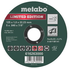 Metallin leikkauslaikka 125x1mm Special Edition II Inox, Metabo hinta ja tiedot | Käsityökalut | hobbyhall.fi