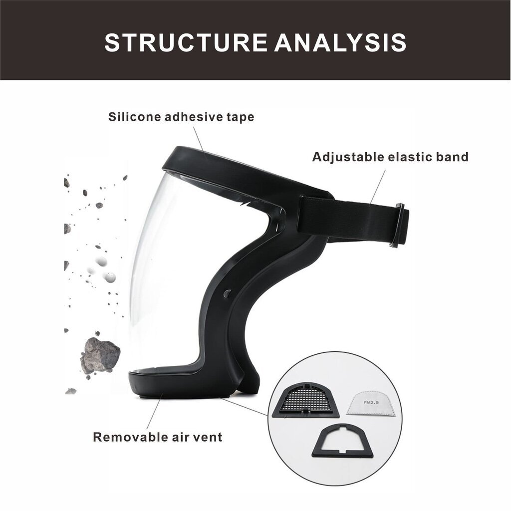 Täysi kasvosuojus, erittäin suojaava huurtumista estävä läpinäkyvä hinta ja tiedot | Kasvoöljyt ja seerumit | hobbyhall.fi