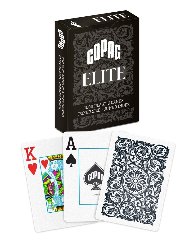 Copag 1546 Elite Poker Size - Jumbo Index -pelikortit (musta) hinta ja tiedot | Lautapelit ja älypelit | hobbyhall.fi