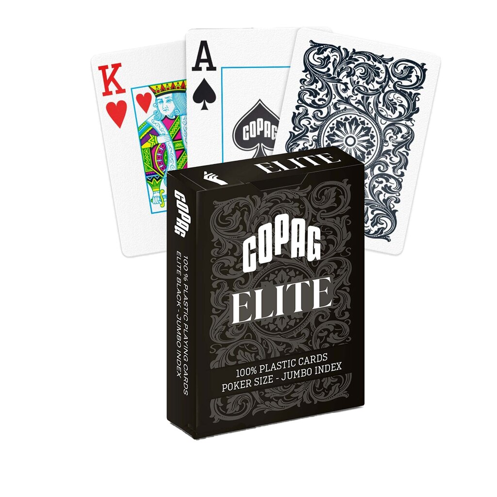 Copag 1546 Elite Poker Size - Jumbo Index -pelikortit (musta) hinta ja tiedot | Lautapelit ja älypelit | hobbyhall.fi