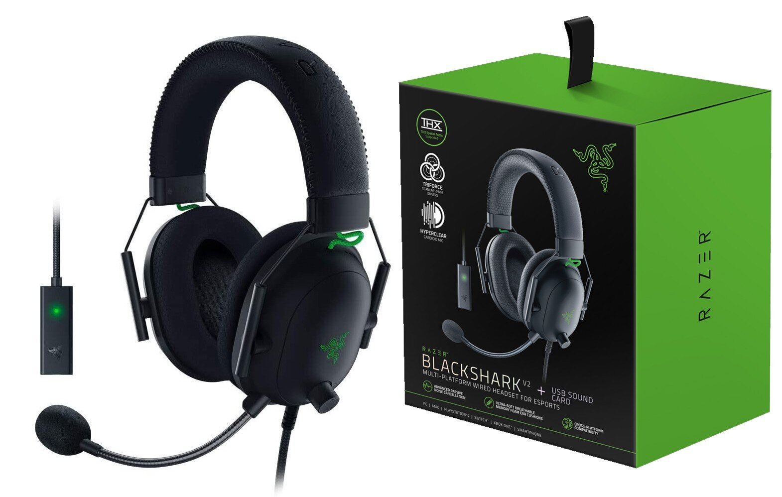 Razer Blackhark V2 Black Black hinta ja tiedot | Kuulokkeet | hobbyhall.fi