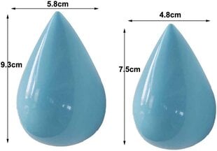 Pakkaa Creative Water Drop -koukut seinäkoristeluun 9,3 x 5,8 cm/Sky hinta ja tiedot | Ongenkoukut | hobbyhall.fi