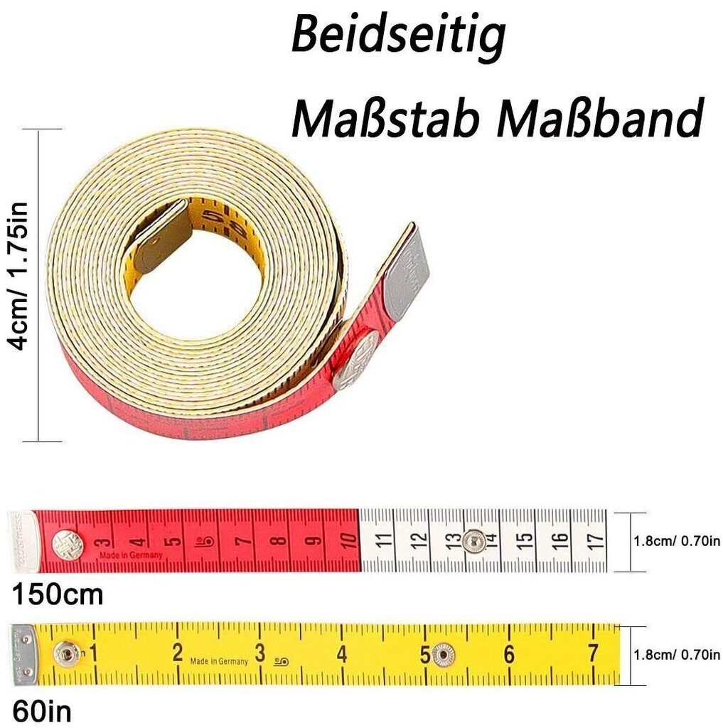 Mittanauha, 3-osainen mittanauha, räätälöity mittanauha, joustava hinta ja tiedot | Ompelutarvikkeet | hobbyhall.fi