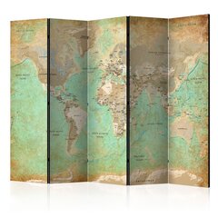 Sermi - Turquoise World Map [Room Dividers] hinta ja tiedot | Sermit ja tilanjakajat | hobbyhall.fi