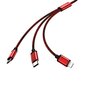 Remax Agile 3in1 RC-131th Nylon Braided USB - micro USB / Lightning / USB-C Kaapeli 2.8A, 1 m. hinta ja tiedot | Puhelinkaapelit | hobbyhall.fi